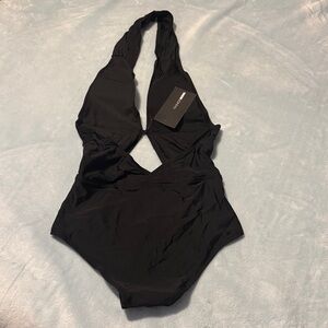 Fashion Nova Sleek Black One-Piece Swimsuit